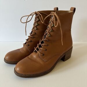 Madewell The Patti Women’s Lace Up Boot English Saddle Brown Size 9.5 Combat